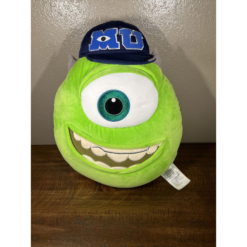 Disney Pixar Monsters University Inc Mike Wazowski Plush Pillow Disney Store 15”